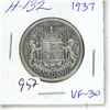Image 1 : 1937 George VI Silver 50 cents. First year of issue for King George VI. VF-30.