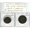 Image 1 : Lot of 2 Italian coins of King Victor Emanuele II. 1861M 5 Centesimi and 1866N Centesimi. Both VG.