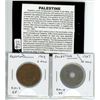 Image 1 : Lot of 2 coins from Palestine. 1942 2 Mils KM-2 EF and 1927 10 Mils KM-4 VF.
