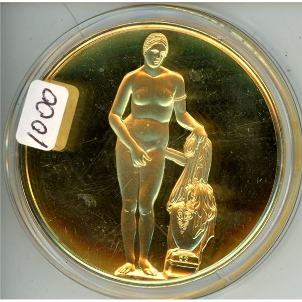 Aphrodite of Knidos. From the Ancient Greece Medals Series. A beautiful gold-plated bronze medal mea