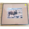Image 1 : Framed picture of Bison 10"x12"