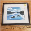 Image 1 : Loon print framed numbered signed by Pamela Koo 11"x13"