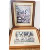 Image 1 : 2 framed prints Coyotes (Joyce Bridgett) Signed numbered Candada Geese (Herbert Piki)