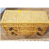 Image 1 : 8.5" two drawer carved wooden jewlery/watch Box