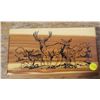 Image 2 : Wood Trinket box Deer scene 9"x5"