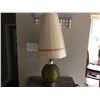 Image 2 : Vintage mid century table lamp with shade, spaghetti lucite base lights up.  Lamp 24" tall. shade 19