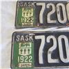 Image 2 : pair of Saskatchewan 1922 tag license plates 72065 (rare)