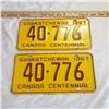Image 1 : Saskatchewan license plates (pair) 1967 40-776 license plate
