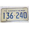 Image 1 : Saskatchewan license plate 1972 136-240