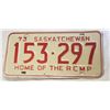 Image 1 : Saskatchewan license plate 1973 153-297
