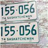 Image 4 : Saskatchewan license plates (pair) 1974 155-056 license plate