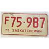 Image 1 : Saskatchewan license plate 1975 F75-987