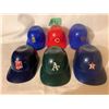 Image 1 : LOT OF 6 VINTAGE COLLECTIBLE BASKIN ROBBINS MAJOR LEAQUE BASEBALL MINI HELMETS