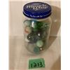 Image 1 : COLLECTOR MINIATURE MIRACLE WHIP JAR WITH GLASS VINTAGE MARBLES