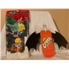 Image 1 : HALLOWEEN TABLECLOTH/10 NAPKINS 54X70 AND ORANGE CRUSH BAT BOTTLE ORNAMENT