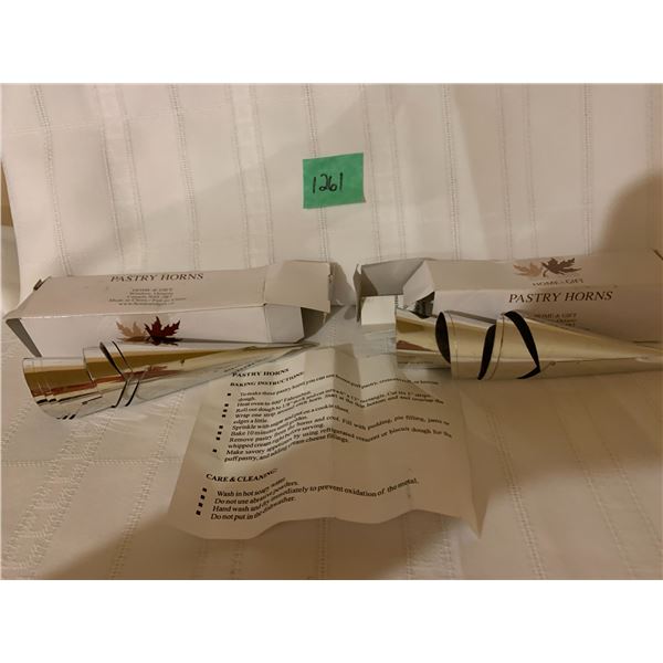 STAINLESS STEEL PASTRY HORNS LOT OF 2/1 DOZ