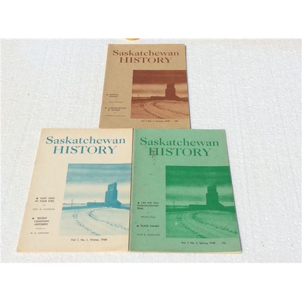 Complete set of 1948 Saskatchewan History books. Three books.