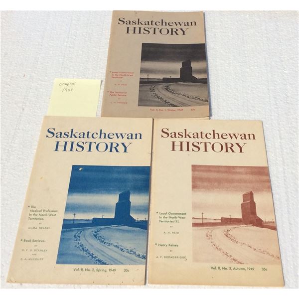 Complete set of 1949 Saskatchewan History books Three books