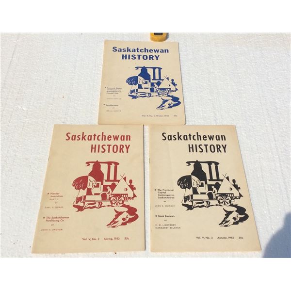 Complete set of Saskatchewan History books. Three books