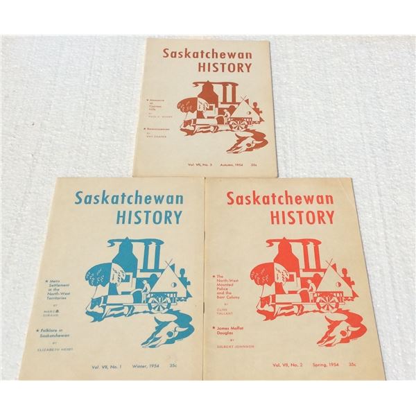 Complete set of 1954 Saskatchewan History books. Three books