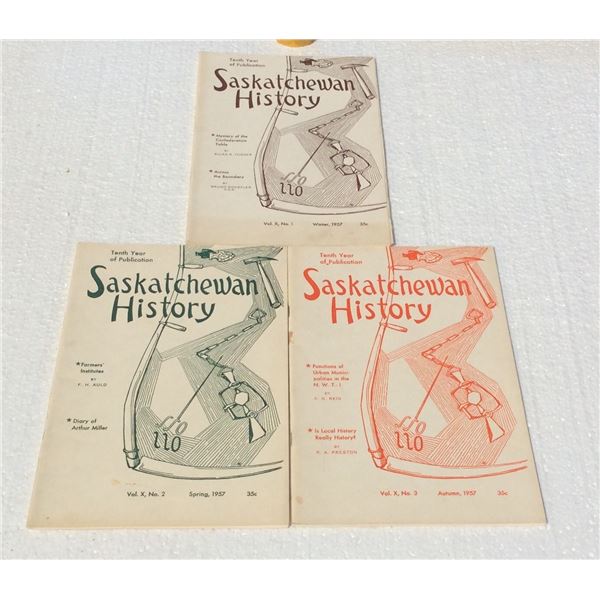 Complete set of 1957 Saskatchewan History books. Three books