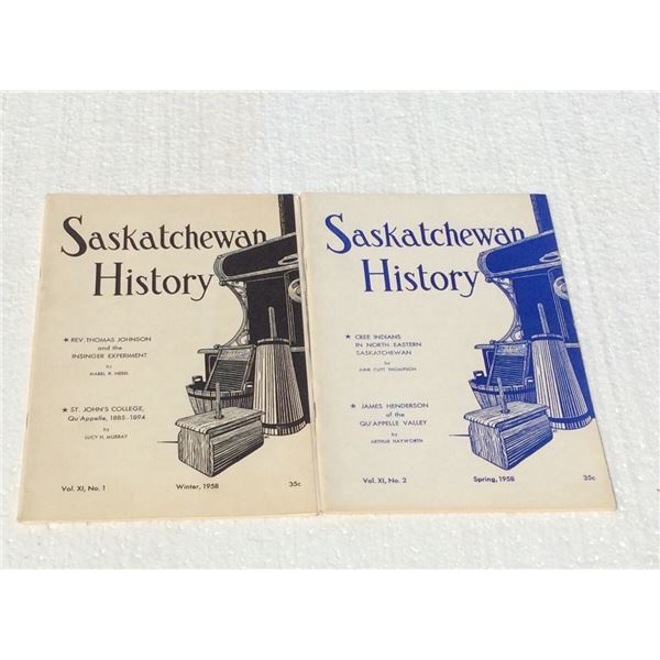 1958 Saskatchewan History books. Missing Autumn. 2 Books