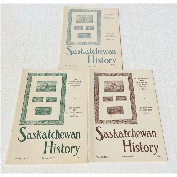Complete set of 1959 Saskatchewan History books