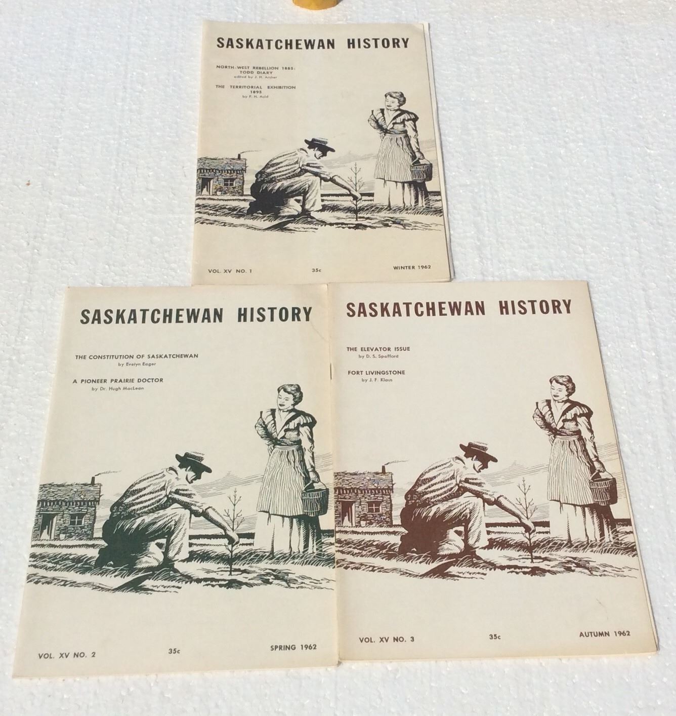 Complete set of 1962 Saskatchewan History books. Three books
