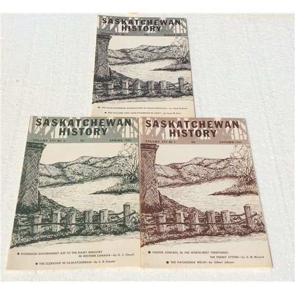 Complete set of 1963 Saskatchewan History books. Three books.