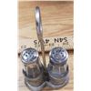 Image 3 : Glass Salt & Pepper w/ Silverplate Holder