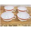 Image 1 : 4 Pyrex Milkglass/Brownband Cups