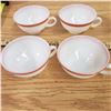 Image 5 : 4 Pyrex Milkglass/Brownband Cups