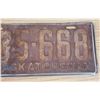 Image 3 : Sask 1932 License Plate