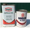 Image 1 : 2 Texaco Tins. (1 litre and 1 quart)