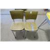 Image 6 : 1950's Yellow Art Deco Style Arborite Top Kitchen Table W/ Mismatch Chairs