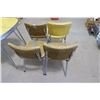 Image 8 : 1950's Yellow Art Deco Style Arborite Top Kitchen Table W/ Mismatch Chairs