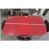 Image 1 : 1950's Red Art Deco Style Arborite Top Kitchen Table W/ Mismatch Chairs
