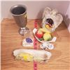 Image 1 : Lot of knick knacks mirror angel with wings fruit (bird has a chip)