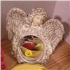 Image 4 : Lot of knick knacks mirror angel with wings fruit (bird has a chip)