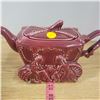 Image 2 : tea pot horse carriage dark red