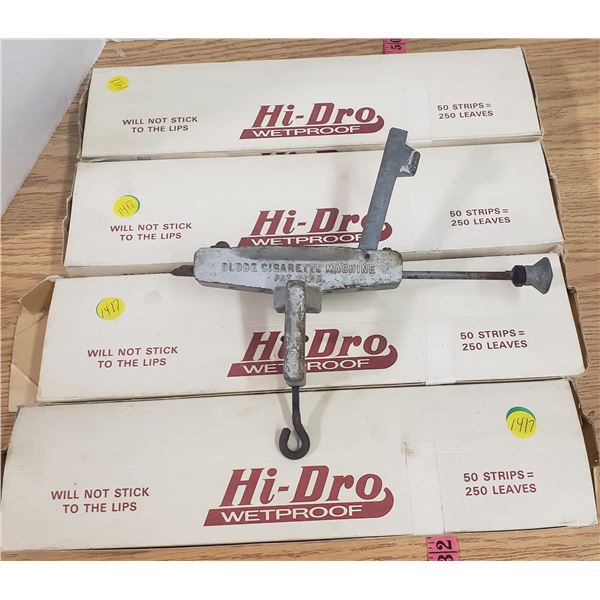 vintage cigarrette maker 4 NOS long rolling paper wet proof