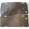 Image 2 : two early Saskatchewan License plates rust