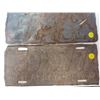 Image 3 : two early Saskatchewan License plates rust