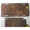 Image 3 : two early Saskatchewan License plates rust
