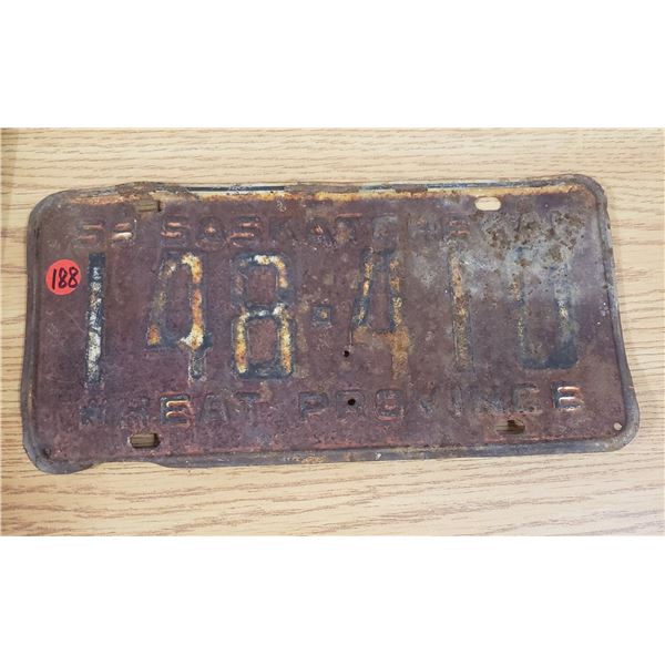 1959 SaskatchewanLicense Plate