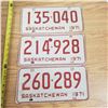 Image 2 : 3x 1971 SaskatchewanLicense Plates