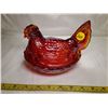 Image 1 : Ruby Red Glass Hen on Nest