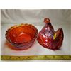 Image 4 : Ruby Red Glass Hen on Nest