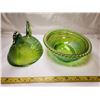 Image 4 : Indiana Glass Green Carnival Glass Hen on Nest