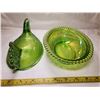 Image 5 : Indiana Glass Green Carnival Glass Hen on Nest